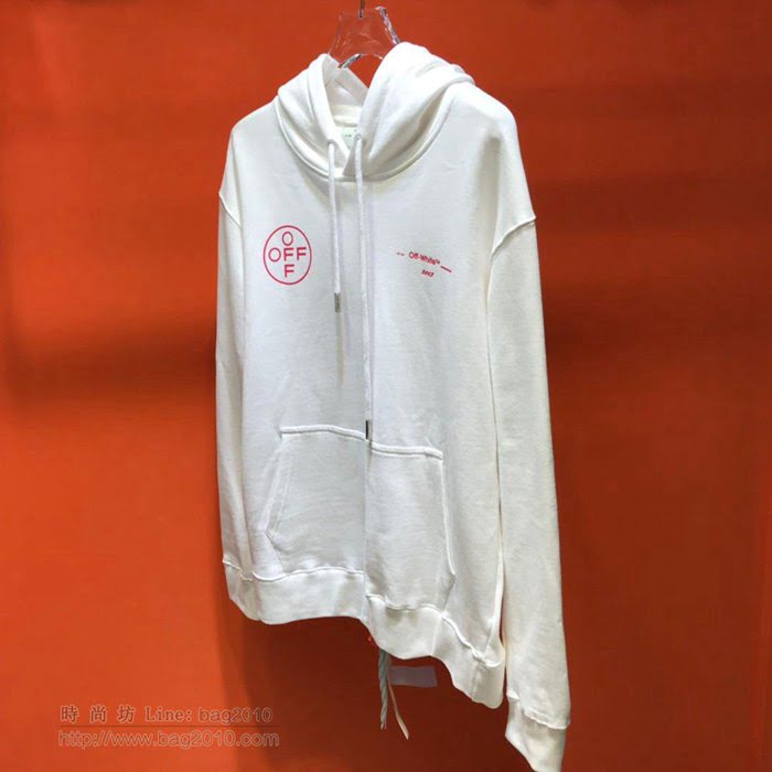 OffWhite男裝 19-20FW新款 最高品質 off男士連帽套頭白色衛衣 男士秋季最新單品  tzy2366